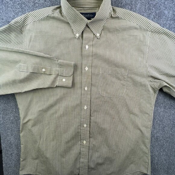 Brooks Brothers Button Up Shirt Yellow Green Check Large Cotton Non Iron L/S Men - Picture 2 of 12